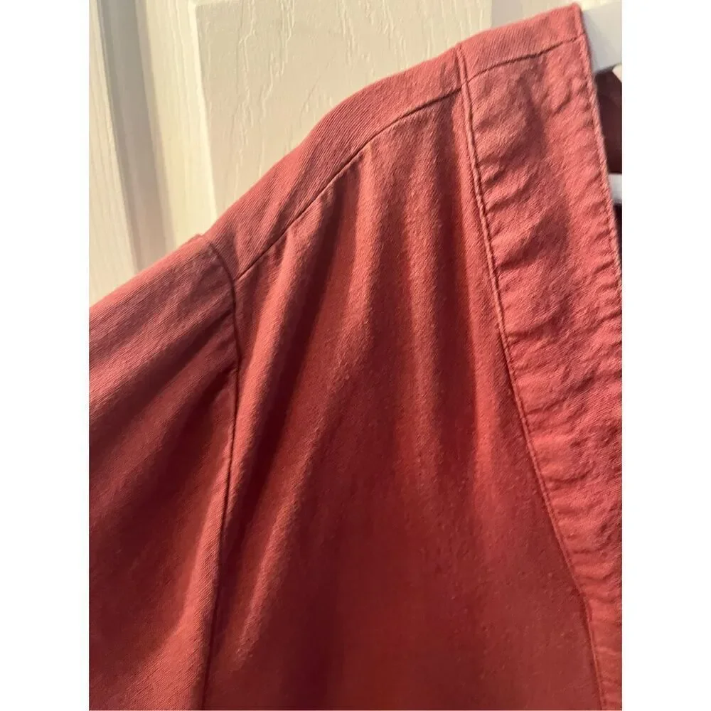 Ellos Burgundy Sunwashed Linen Blend Lagenlook Top sz 2X 26/28 - Picture 5 of 10